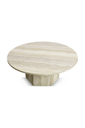 Round Glossy Travertine Coffee Table | NV Gallery Sienna | Oroa.com