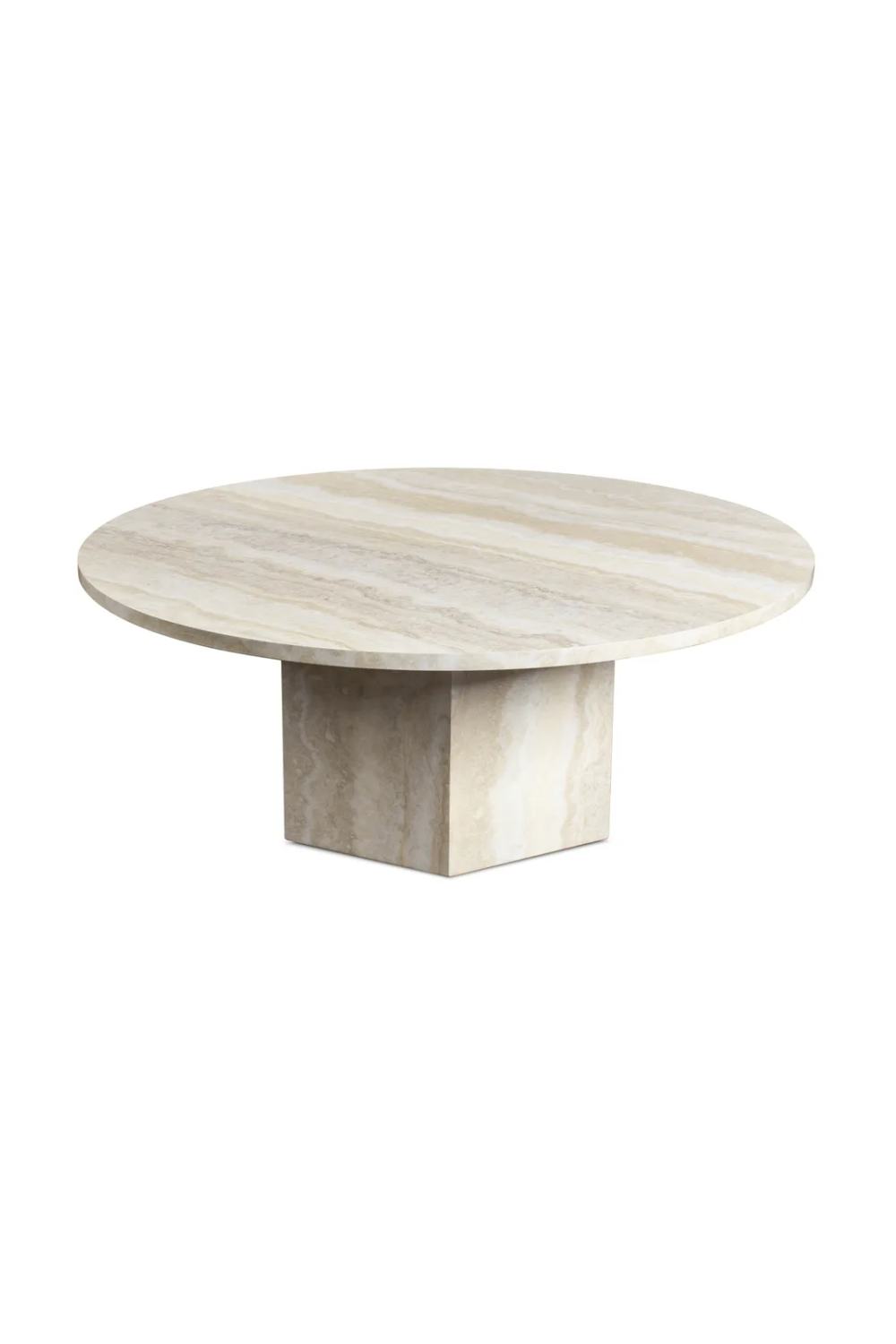 Round Glossy Travertine Coffee Table | NV Gallery Sienna | Oroa.com