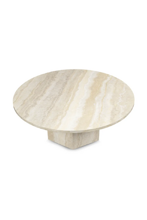 Round Glossy Travertine Coffee Table | NV Gallery Sienna | Oroa.com