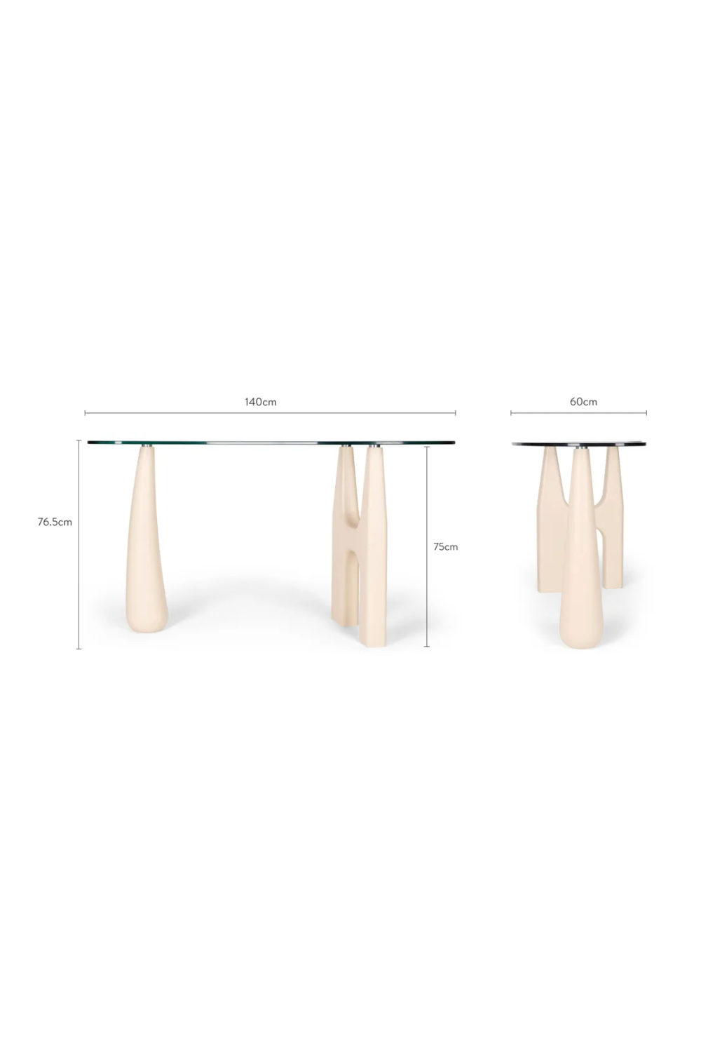 Freeform Tempered Glass Desk | NV Gallery Orwell | Oroa.com