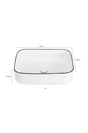 White Glazed Rectangular Sink S | NV Gallery Amsterdam | Oroa.com