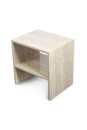 Travertine-Effect Bedside Table | NV Gallery Napoli | Oroa.com