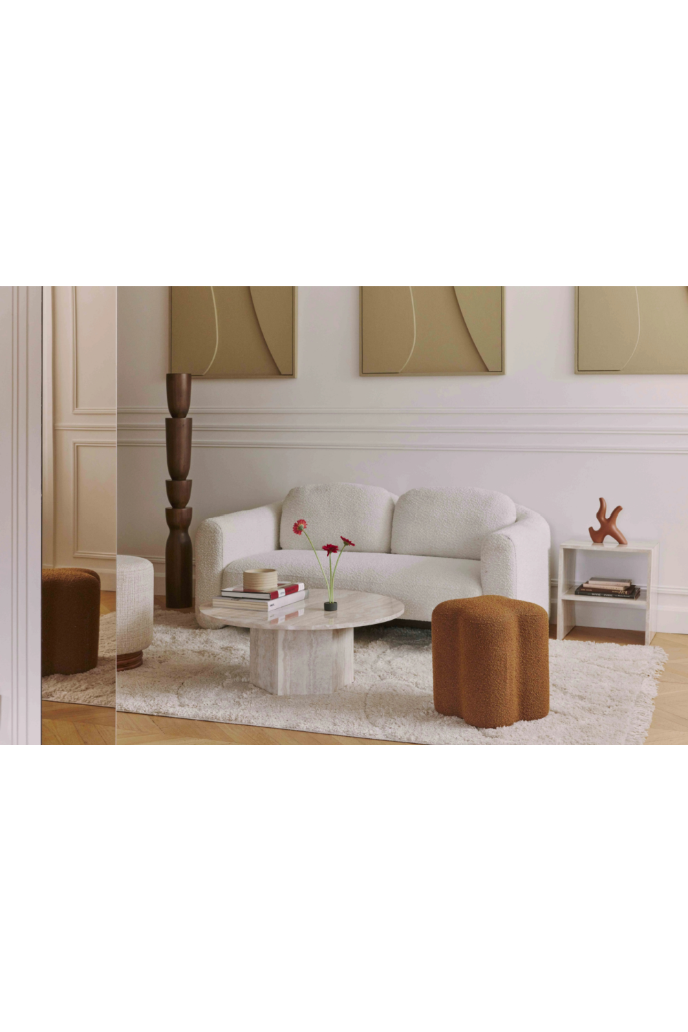 Travertine-Effect Bedside Table | NV Gallery Napoli | Oroa.com