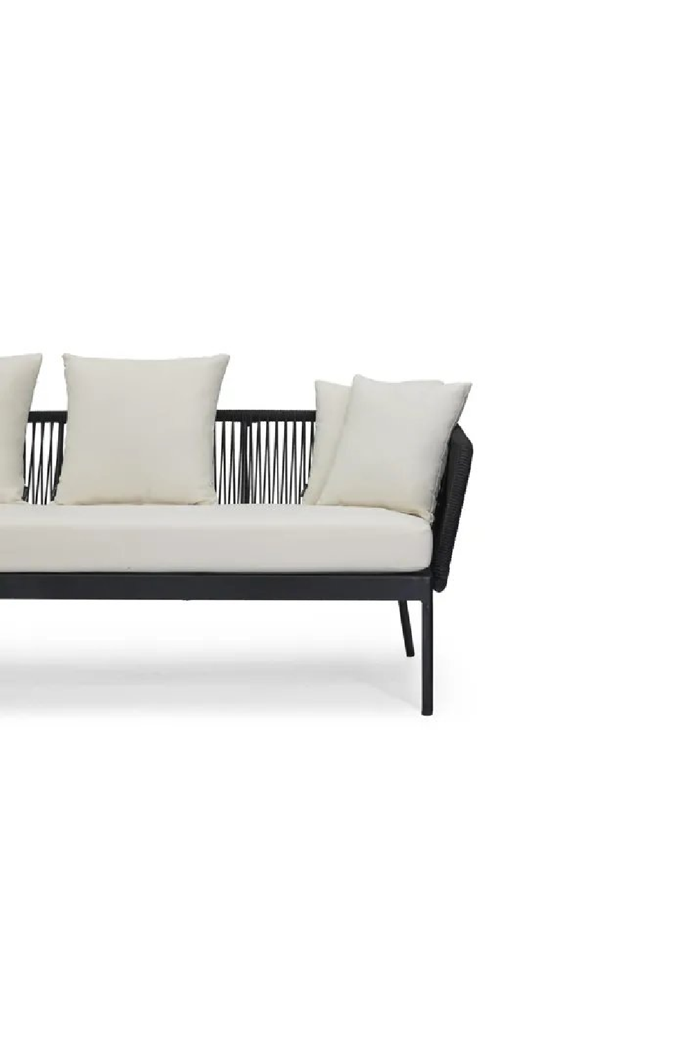 Black Rope 3-Seater Outdoor Sofa | NV Gallery Santa Monica | Oroa.com