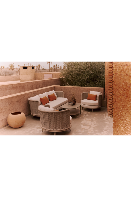 Taupe Curved Outdoor Armchair | NV Gallery Florentino | Oroa.com