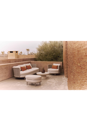 Oval Cushioned Outdoor Pouf | NV Gallery Florentino | Oroa.com