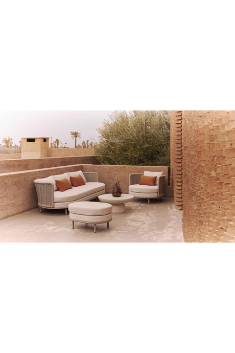 Oval Cushioned Outdoor Pouf | NV Gallery Florentino | Oroa.com