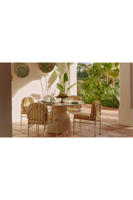 Yellow Stripes Outdoor Dining Armchair | NV Gallery Lampedusa | Oroa.com