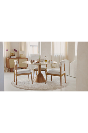 Travertine Pedestal Dining Table | NV Gallery Izia | Oroa.com