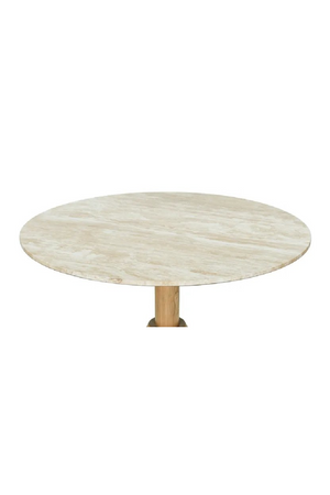 Travertine Pedestal Dining Table | NV Gallery Izia | Oroa.com