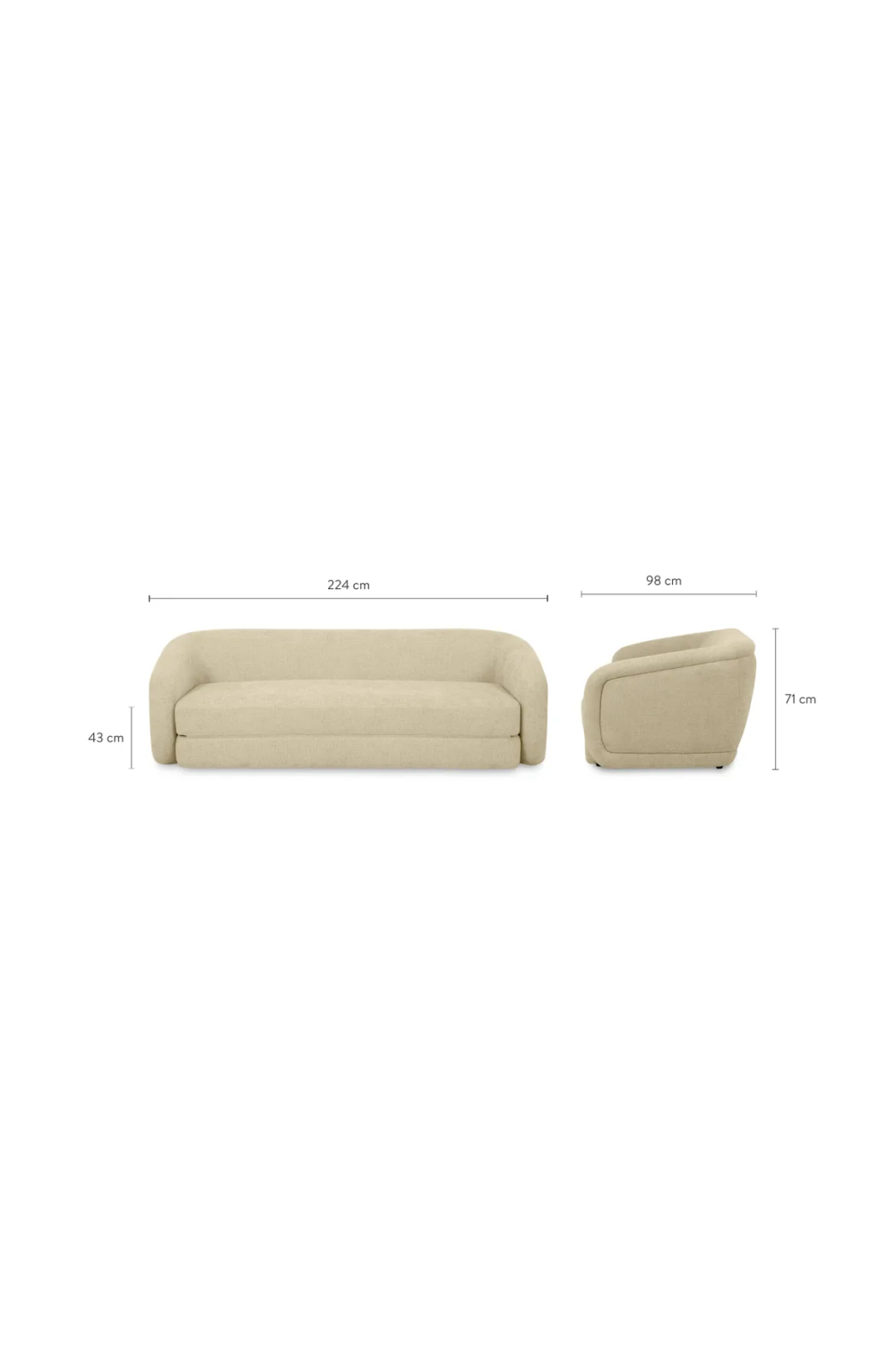 Beige Low-Profile Convertible Sofa | NV Gallery Volta | Oroa.com