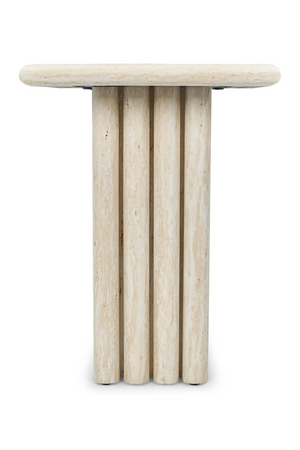 Layered Base Travertine Side Table | NV Gallery Artemis | Oroa.com
