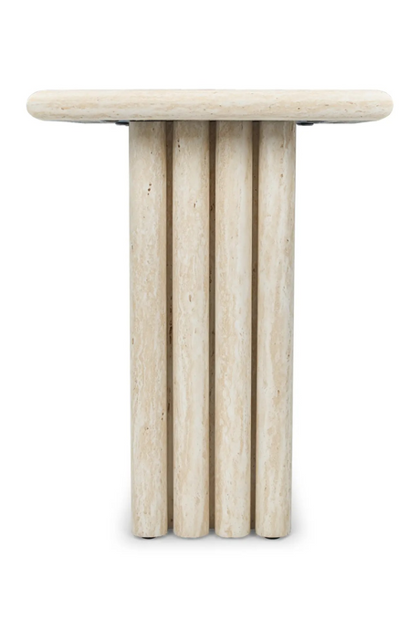 Layered Base Travertine Side Table | NV Gallery Artemis | Oroa.com