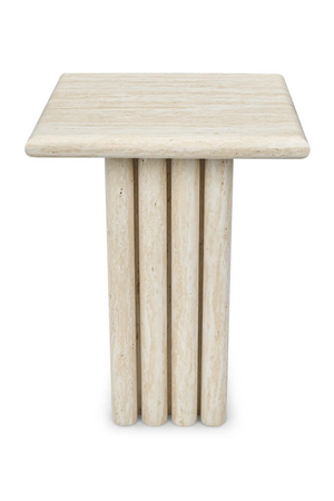 Layered Base Travertine Side Table | NV Gallery Artemis | Oroa.com