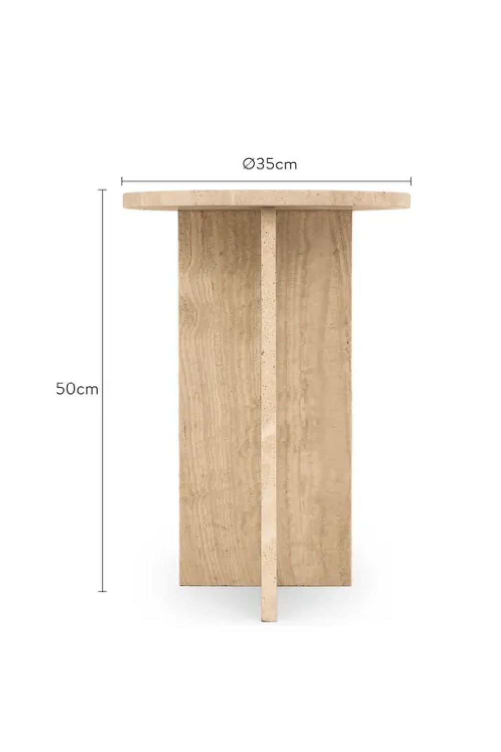 Travertine Round Side Table | NV Gallery Emilio | Oroa.com