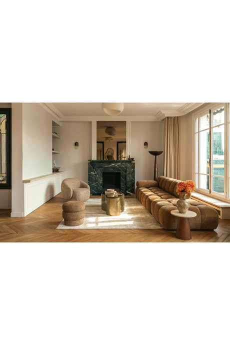 Brown Tweed Layered Stool | NV Gallery Mdina | Oroa.com