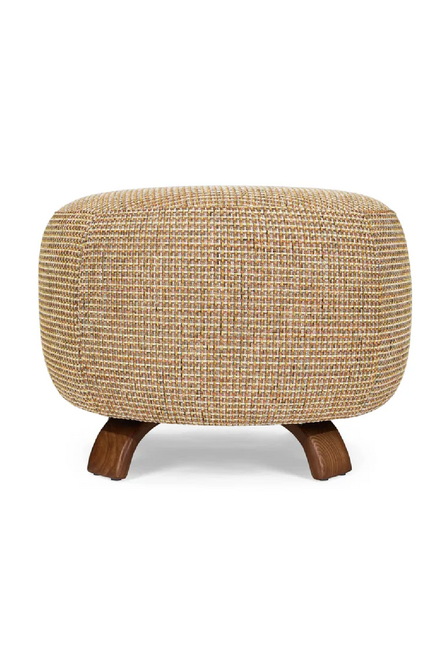 Yellow Tweed Round Pouf | NV Gallery Platon | Oroa.com