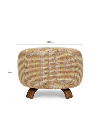 Yellow Tweed Round Pouf | NV Gallery Platon | Oroa.com