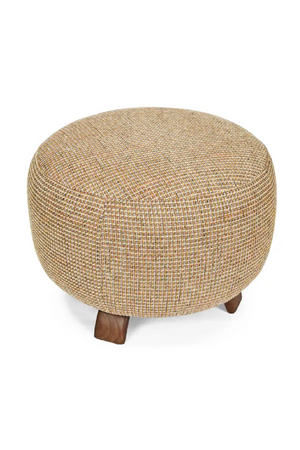 Yellow Tweed Round Pouf | NV Gallery Platon | Oroa.com