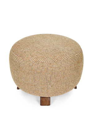 Yellow Tweed Round Pouf | NV Gallery Platon | Oroa.com