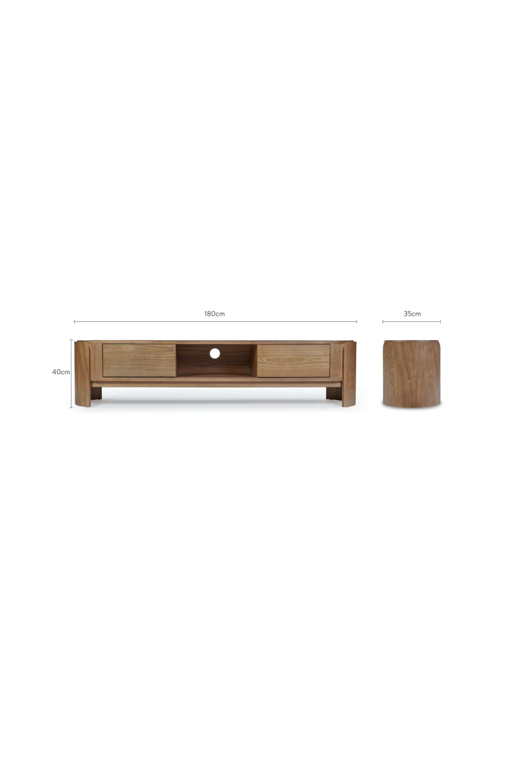 Ash Wood TV Cabinet | NV Gallery Elipse | Oroa.com