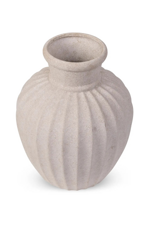 Taupe Ceramic Reeded Vase | NV Gallery Amelia | Oroa.com