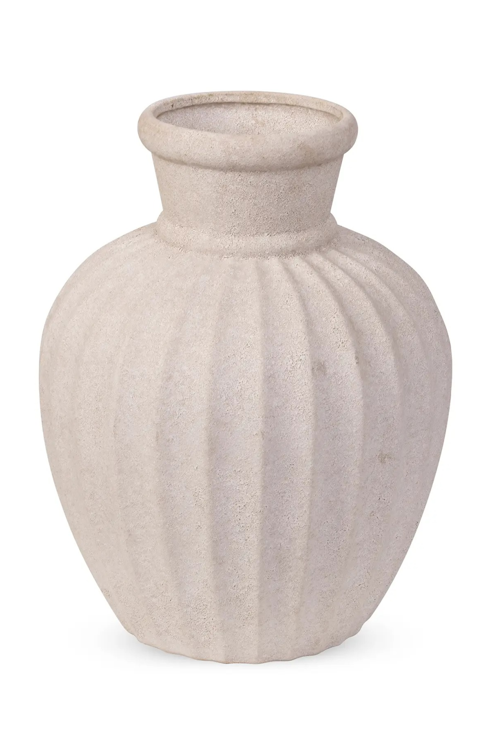 Taupe Ceramic Reeded Vase | NV Gallery Amelia | Oroa.com