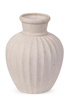 Taupe Ceramic Reeded Vase | NV Gallery Amelia | Oroa.com