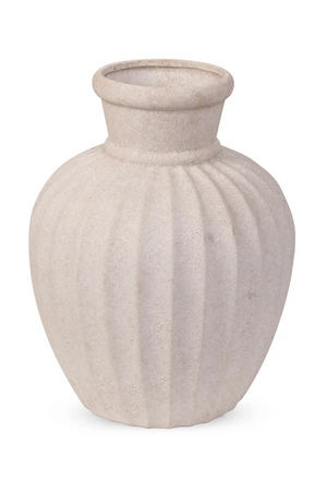 Taupe Ceramic Reeded Vase | NV Gallery Amelia | Oroa.com