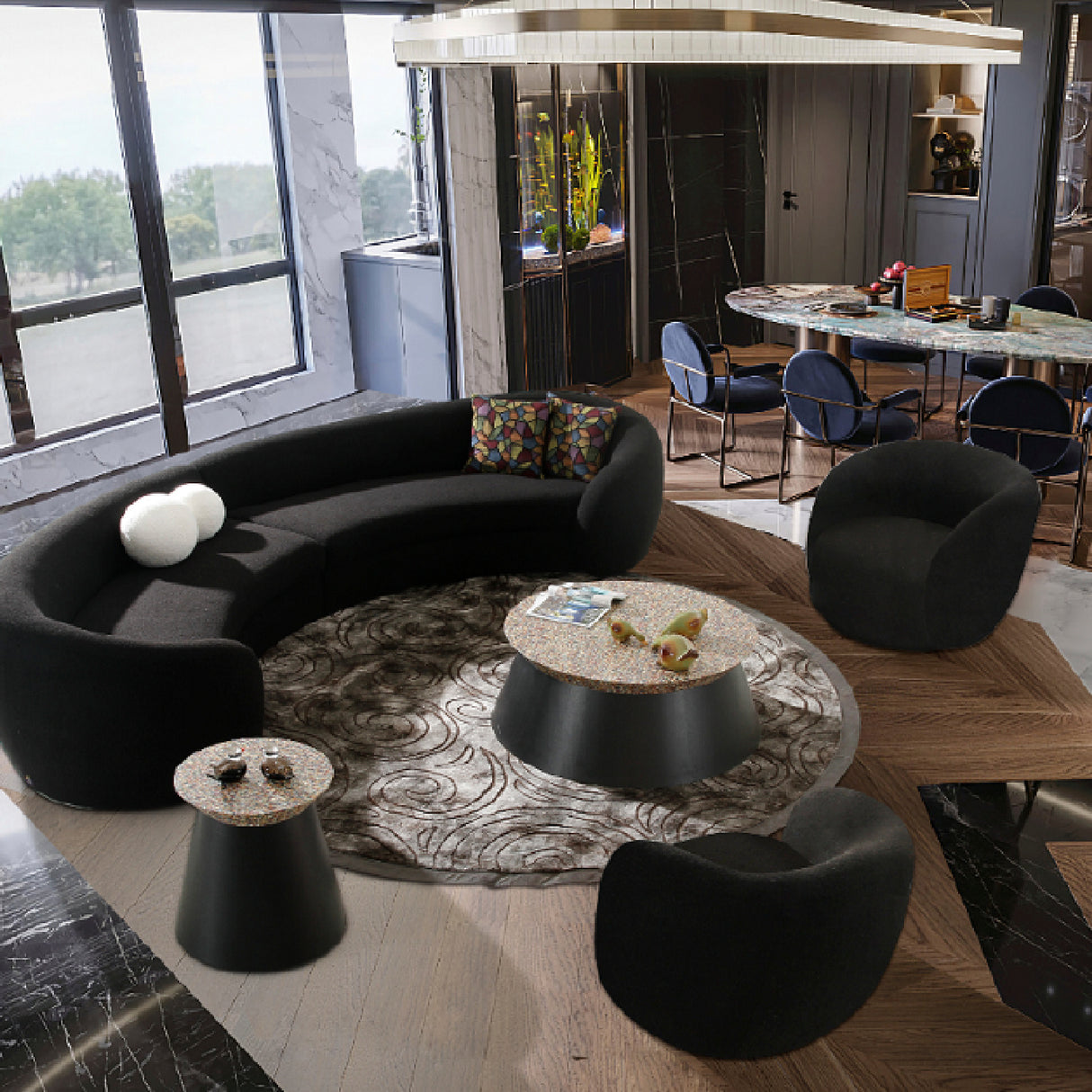   Black Rounded Accent Chair | Oroa.com