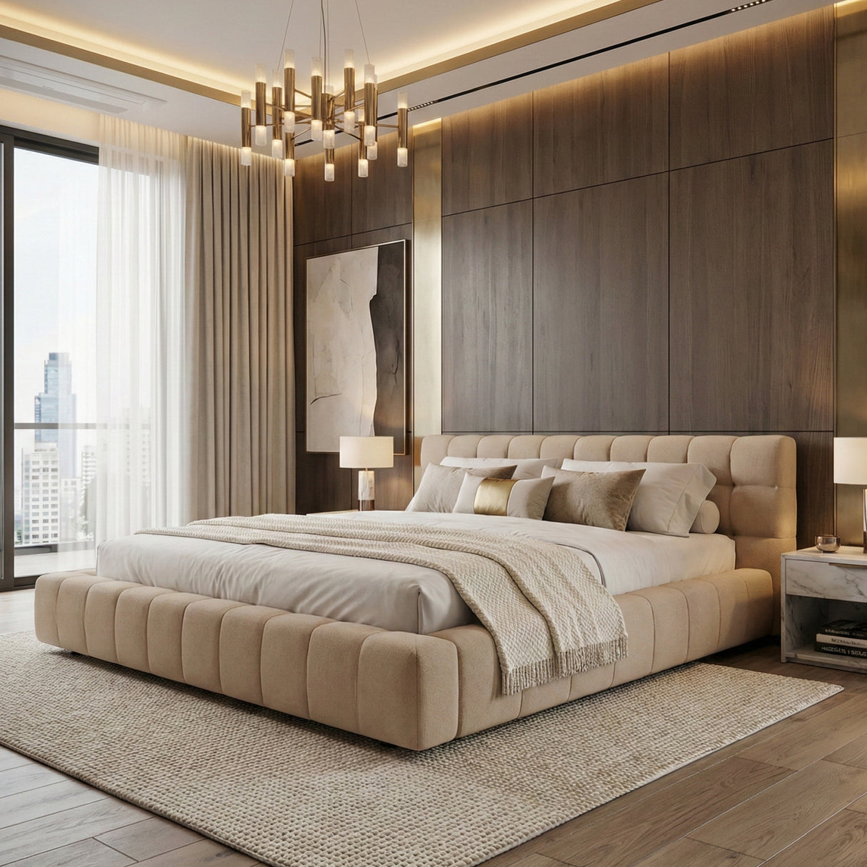 Tufted Queen Bed | OROA Modern Tyree