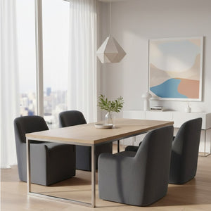 Upholstered Rolling Dining Chair | Novi Living Sandy | Oroa.com