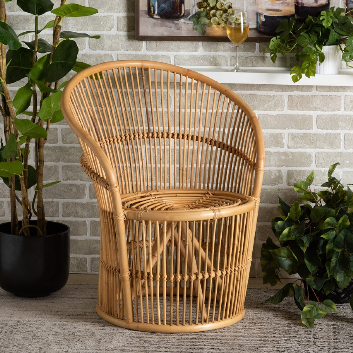 Modern European furniture - Rattan Round Base Accent Chair - www.oroa.com