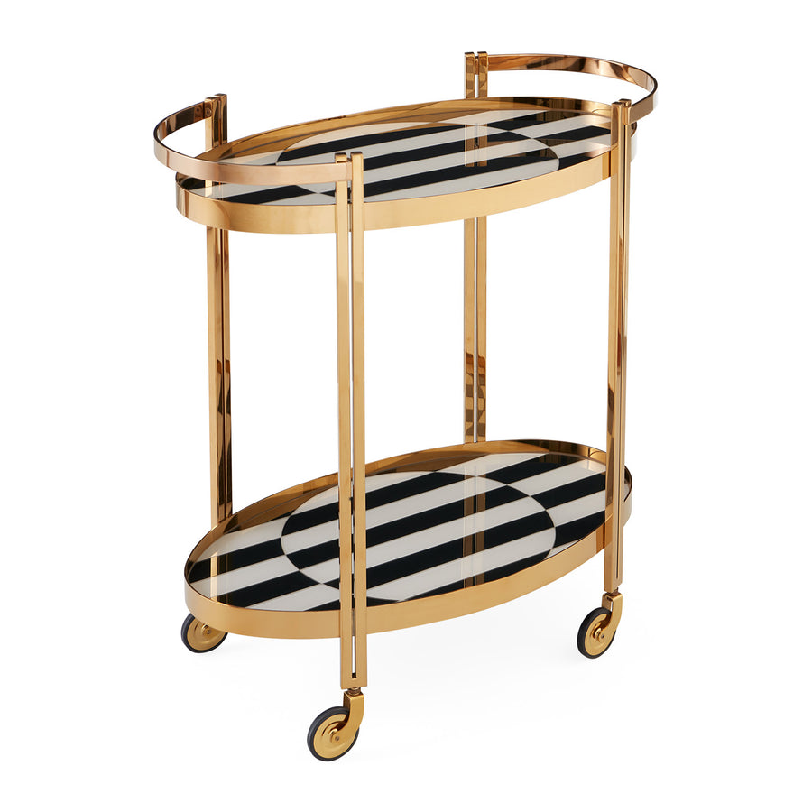 Painted Glass Bar Cart | Jonathan Adler Op Art | Oroa.com