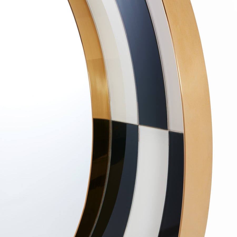 Painted Glass Round Mirror | Jonathan Adler Op Art | Oroa.com