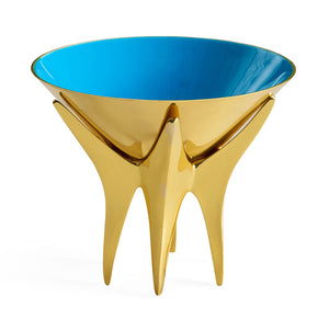 Blue Interior Brass Bowl L | Jonathan Adler Oscar | Oroa.co