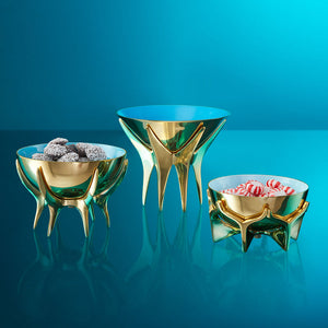 Blue Interior Brass Bowl M | Jonathan Adler Oscar | Oroa.com