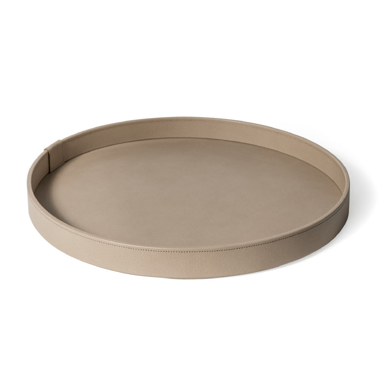 Calfskin Leather Round Tray | Pinetti Gea | OROA.com