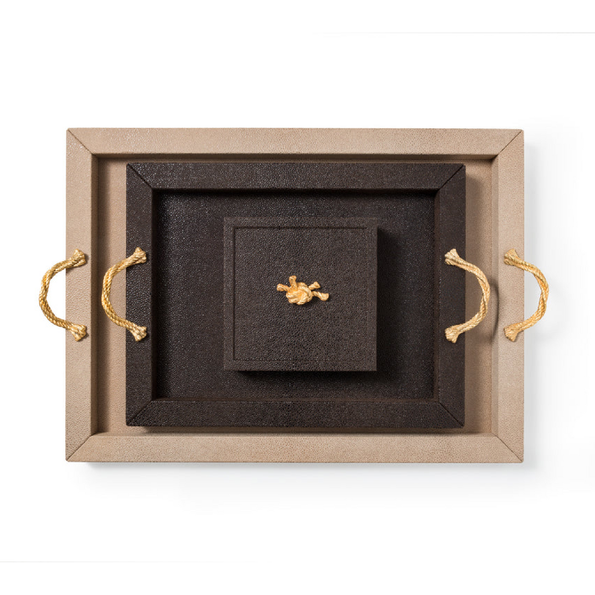 Leather Embossed Tray | Pinetti Thalia | OROA.com