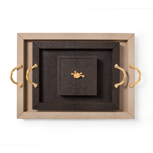 Leather Embossed Tray | Pinetti Thalia | OROA.com