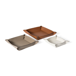 Square Leather Trinket Tray | Pinetti | OROA.com