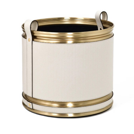 Leather Wheeled Cachepot | Pinetti  | OROA.com