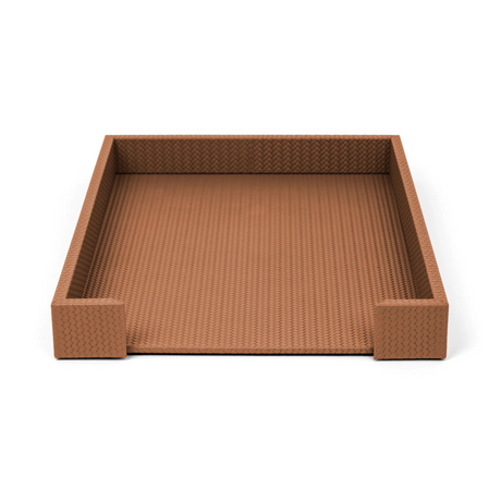 Open-Ended Leather Letter Tray | Pinetti | OROA.com