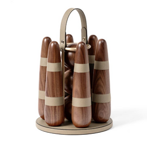Walnut Wood Bowling Set | Pinetti | OROA.com