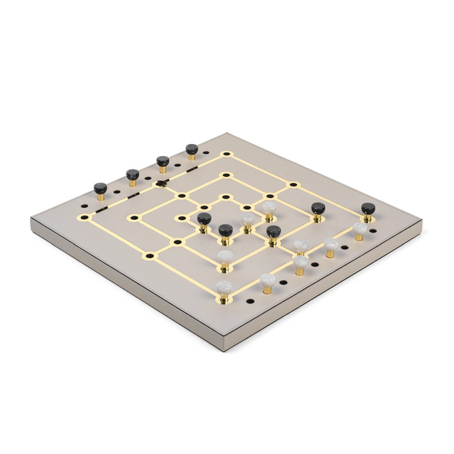 Gold Embellished Leather Game Set | Pinetti Mill | OROA.com