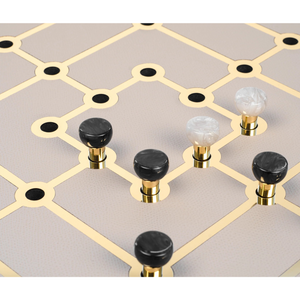 Gold Embellished Leather Game Set | Pinetti Mill | OROA.com