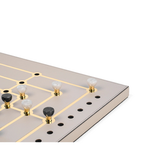 Gold Embellished Leather Game Set | Pinetti Mill | OROA.com