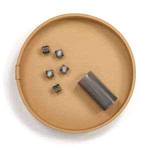 Round Leather Dice Game Set | Pinetti | OROA.com