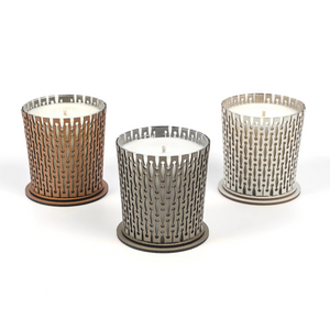 Leather Covered Glass Candle | Pinetti | OROA.com