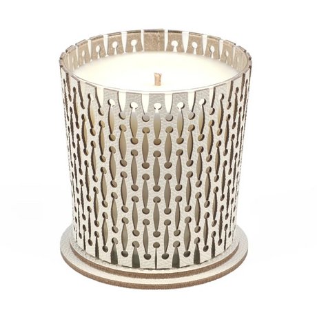 Leather Covered Glass Candle | Pinetti | OROA.com